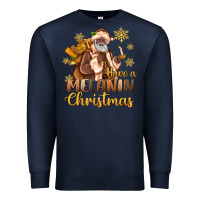 Navy have a melanin christmas black santa Premium Sweatshirt - MaliasSmallBusiness