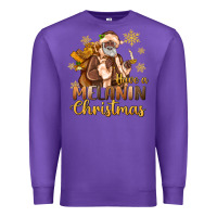 Purple have a melanin christmas black santa Premium Sweatshirt - MaliasSmallBusiness