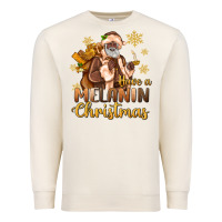 Sandshell have a melanin christmas black santa Premium Sweatshirt - MaliasSmallBusiness