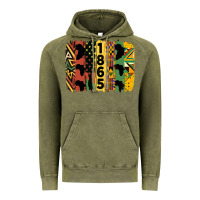 Vintage Olive juneteenth 1865 brush stroke Vintage Hoodie - HRA Design Shop