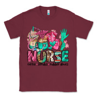 Burgundy nurse coffee scrubs rubber gloves Classic Tee - Jasminsmagicworld