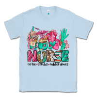 Dusty Blue nurse coffee scrubs rubber gloves Classic Tee - Jasminsmagicworld