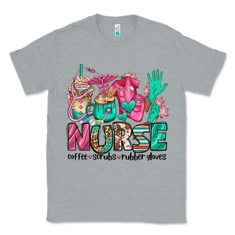 Nurse Coffee Scrubs Rubber Gloves Classic Tee by Jasminsmagicworld | Teevron