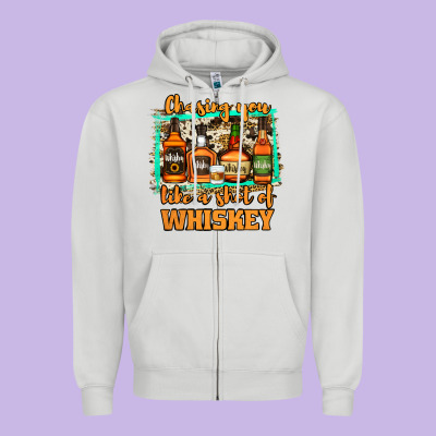 Chasing You Like A Shot Of Whiskey Zipper Hoodie Designed By Jasminsmagicworld