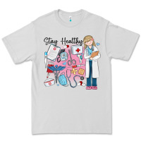 Dove Grey stay healthy nurse Premium Tee - MaliasSmallBusiness