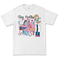 White stay healthy nurse Premium Tee - MaliasSmallBusiness