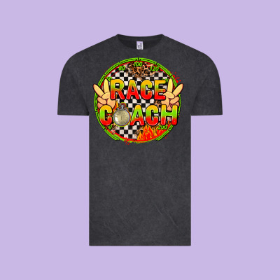 Race Coach  With Leopard And Peace Hand Vintage Tee Designed By Adodesignshop