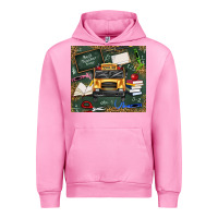 Fuchsia Pink school bus back to school Urban Hoodie - texasbilliewilder