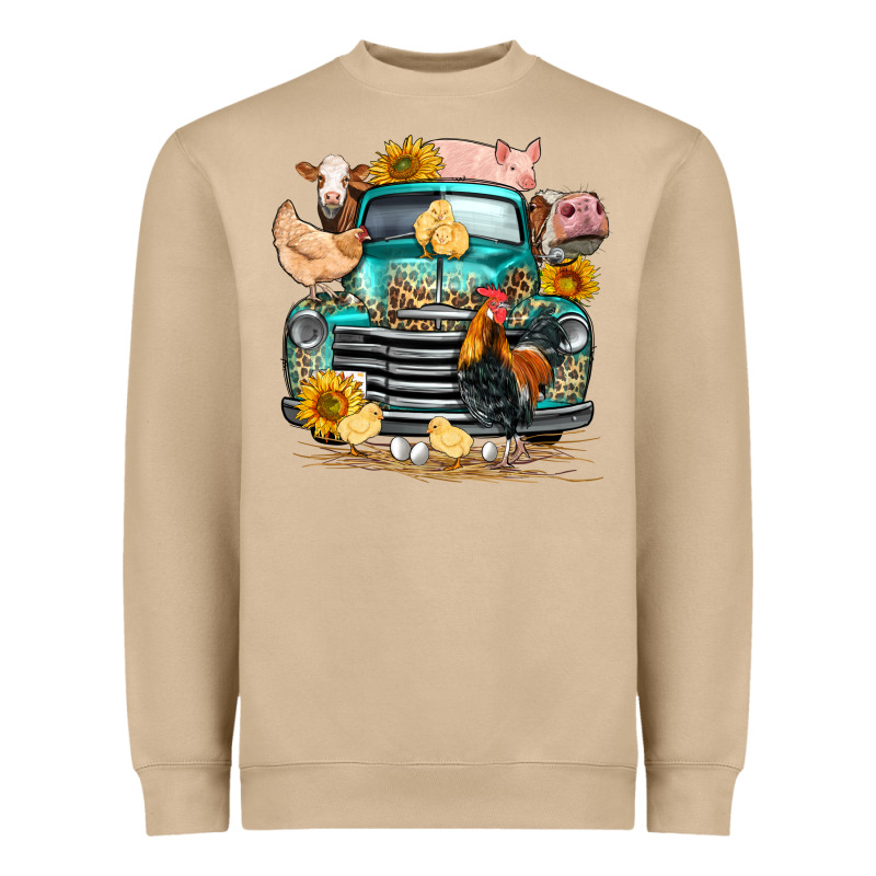 Farm Truck Farm Animals Heavyweight Sweatshirt by FaDigitalArtStudio | Teevron