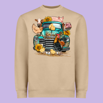 Farm Truck Farm Animals Heavyweight Sweatshirt Designed By Fadigitalartstudio