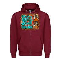 Burgundy Whiskey Bent and Hell Bound Zipper Hoodie - Jasminsmagicworld