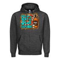 Charcoal Heather Whiskey Bent and Hell Bound Zipper Hoodie - Jasminsmagicworld
