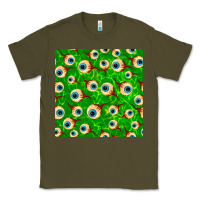 Army Green halloween eye balls seamless pattern Classic Tee - BundleAndBundleShop