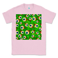 Bubblegum Pink halloween eye balls seamless pattern Classic Tee - BundleAndBundleShop