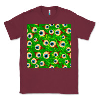 Burgundy halloween eye balls seamless pattern Classic Tee - BundleAndBundleShop