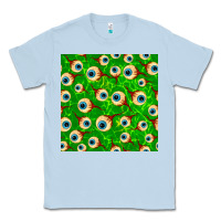 Dusty Blue halloween eye balls seamless pattern Classic Tee - BundleAndBundleShop