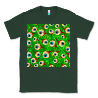 Sports Green halloween eye balls seamless pattern Classic Tee - BundleAndBundleShop