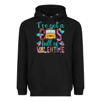 Black ive got a bus full of valentine Heavyweight Hoodie - NancyCooperArtShop