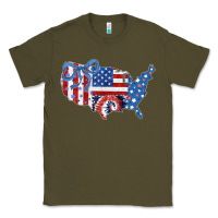 Army Green America map Classic Tee - CowhideDigitalArt