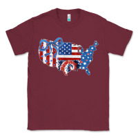 Burgundy America map Classic Tee - CowhideDigitalArt