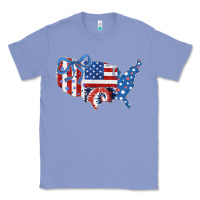 Colony Blue America map Classic Tee - CowhideDigitalArt