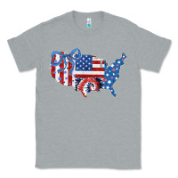 Heather Grey America map Classic Tee - CowhideDigitalArt