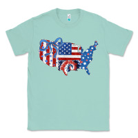 Seafoam America map Classic Tee - CowhideDigitalArt
