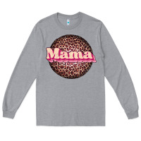 Heather Grey mama leopard Long Sleeve Tee - JahusDesignShop