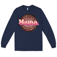 Navy mama leopard Long Sleeve Tee - JahusDesignShop