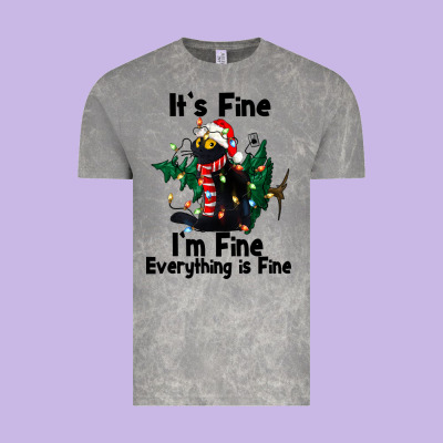 It's Fine I'am Fine Everything Is Fine Vintage Tee Designed By Fadigitalartstudio