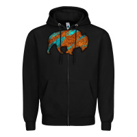 Black bison Zipper Hoodie - Jasminsmagicworld