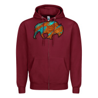 Burgundy bison Zipper Hoodie - Jasminsmagicworld