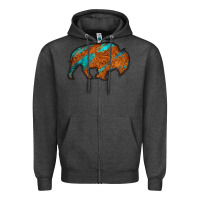 Charcoal Heather bison Zipper Hoodie - Jasminsmagicworld