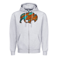 Heather Grey bison Zipper Hoodie - Jasminsmagicworld