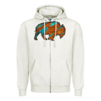 Oatmeal Heather bison Zipper Hoodie - Jasminsmagicworld