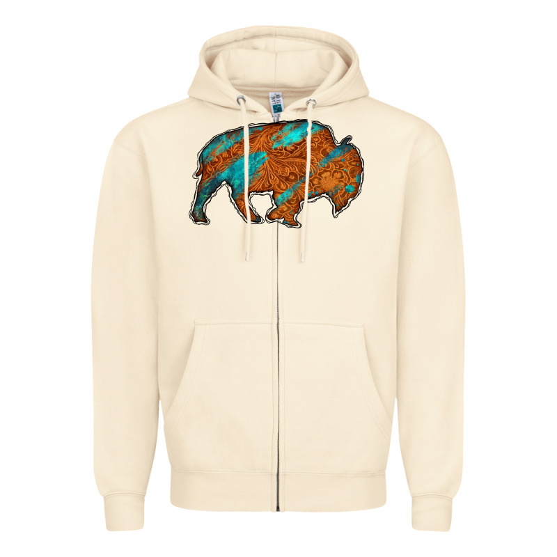 Bison Zipper Hoodie by Jasminsmagicworld | Teevron