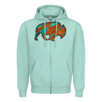 Seafoam bison Zipper Hoodie - Jasminsmagicworld
