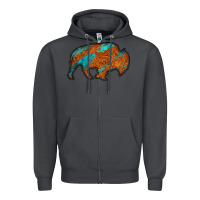 Smoke bison Zipper Hoodie - Jasminsmagicworld