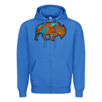 True Royal bison Zipper Hoodie - Jasminsmagicworld