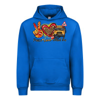 Cobalt peace love school bus Urban Hoodie - texasbilliewilder