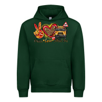 Forest Green peace love school bus Urban Hoodie - texasbilliewilder