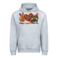 Heather Grey peace love school bus Urban Hoodie - texasbilliewilder