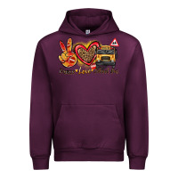 Mauve Wine peace love school bus Urban Hoodie - texasbilliewilder