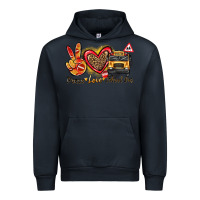 Navy peace love school bus Urban Hoodie - texasbilliewilder