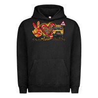 Pigment Black peace love school bus Urban Hoodie - texasbilliewilder