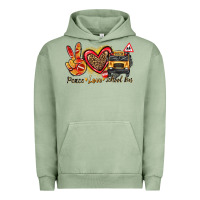 Pigment Oil Green peace love school bus Urban Hoodie - texasbilliewilder