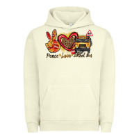 Pigment Pistachio peace love school bus Urban Hoodie - texasbilliewilder