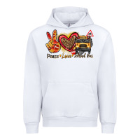White peace love school bus Urban Hoodie - texasbilliewilder
