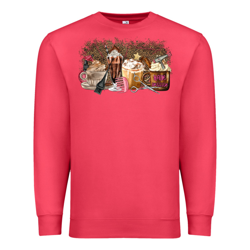 Hair Dresser Coffee Cups Premium Sweatshirt by MaliasSmallBusiness | Teevron