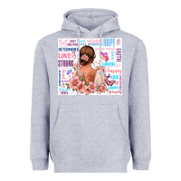 Heather Grey positive affirmations girl Heavyweight Hoodie - MaliasSmallBusiness